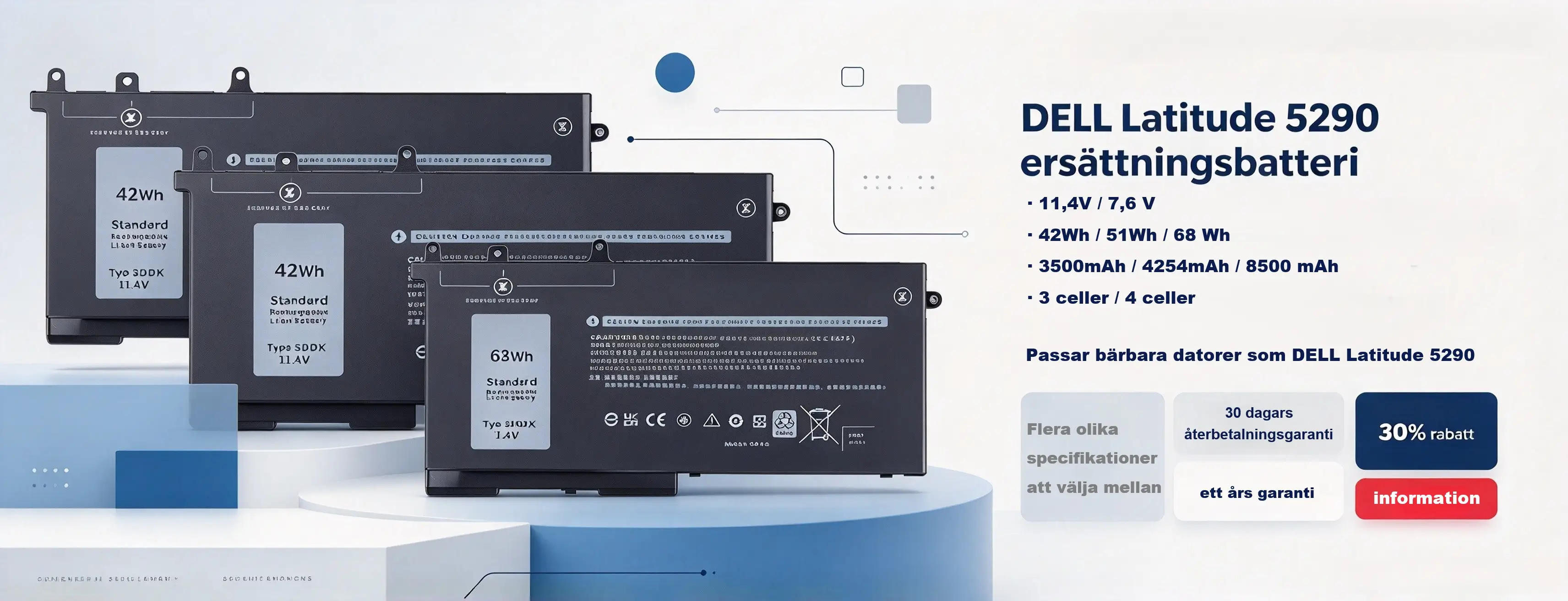 Batteri till DELL Latitude 5290