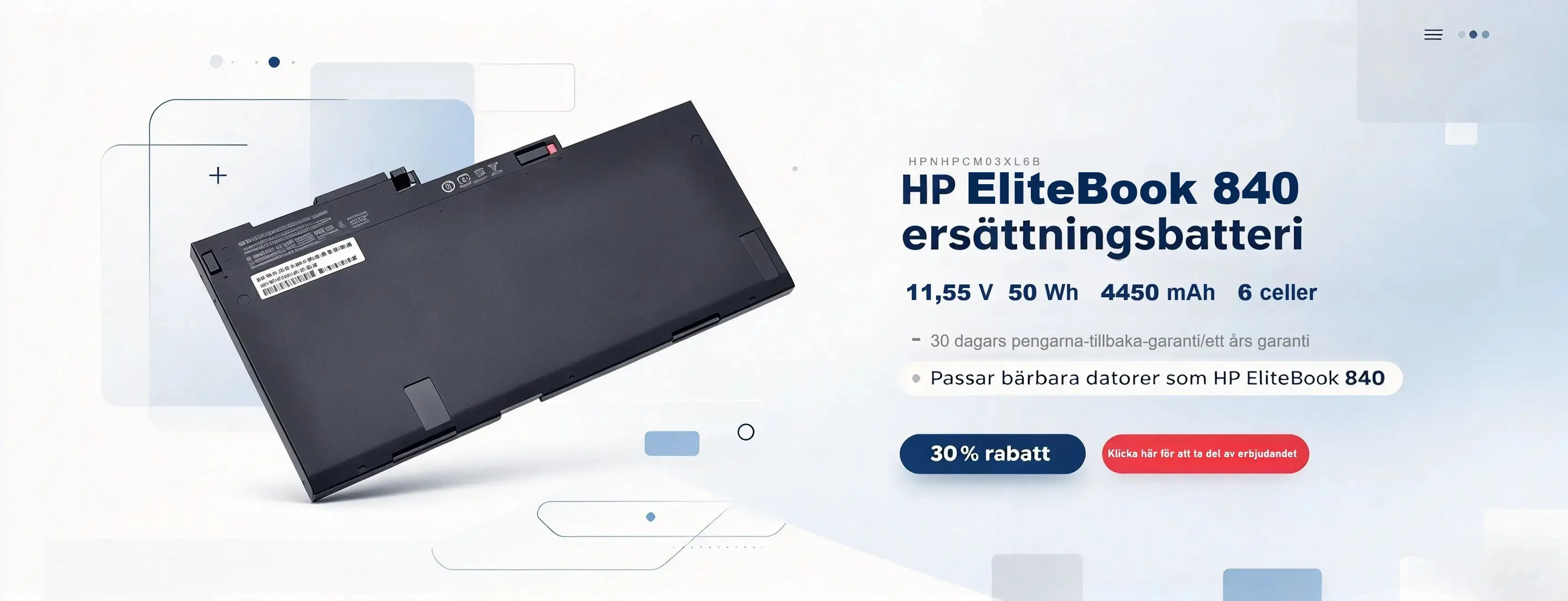 Batteri till HP EliteBook 840