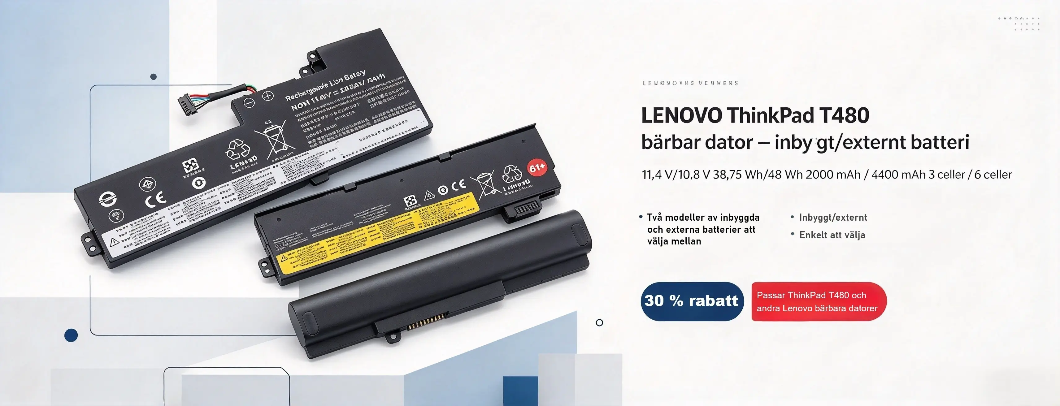 Batteri till LENOVO ThinkPad T480